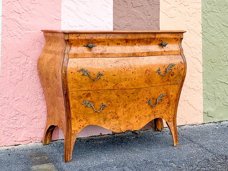 Italian Bombay Burl Wood Chest