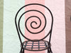 Set of Four Whimsical Circle Back Wrought Iron Chairs