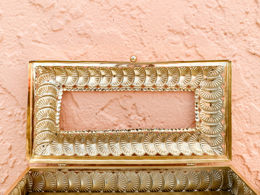 Brass Shellegance Tissue Box