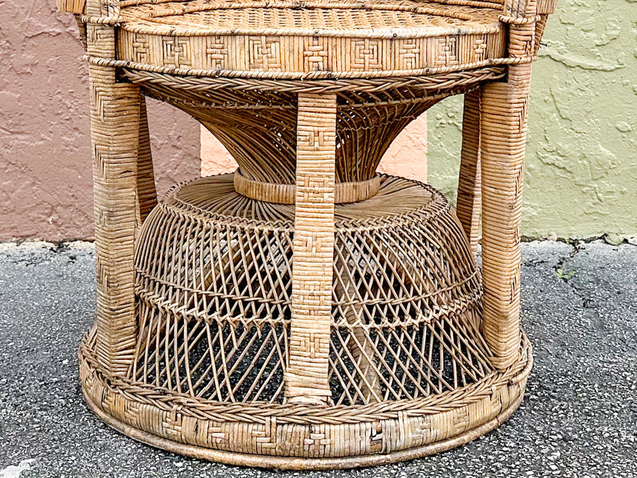 Natural Rattan Fiddlehead Peacock Chair