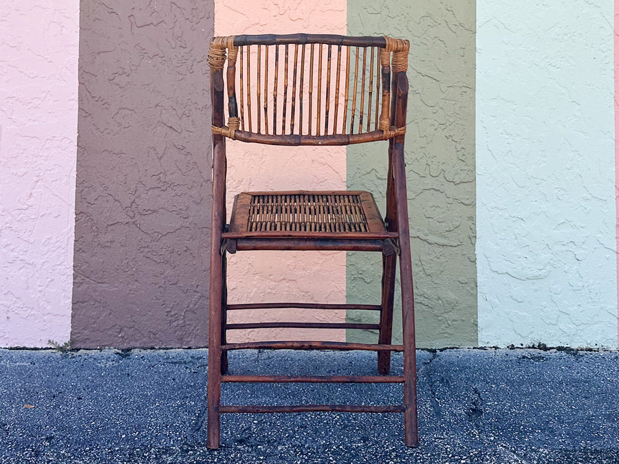 Set of Six Bamboo Folding Chairs