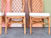 Set of Four Rattan Lattice Dining Chairs