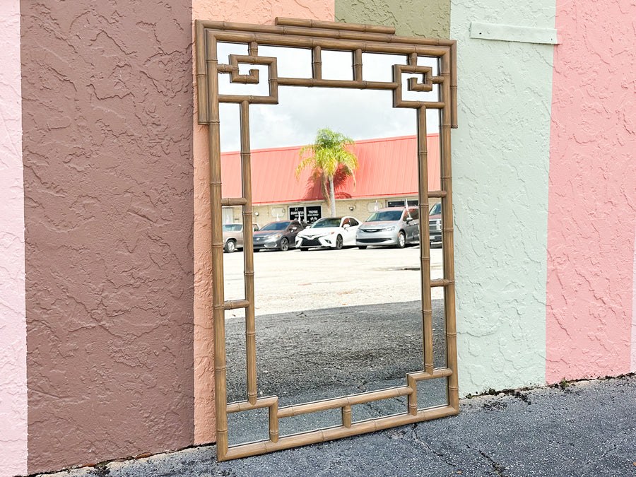Greek Key Faux Bamboo Mirror