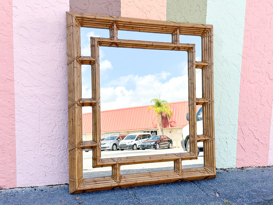 Large Kreiss Rattan Mirror