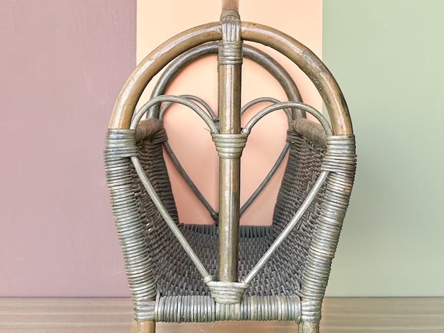 Green Rattan Magazine Rack
