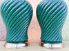 Pair of Forest Green Swirl Lamps