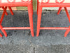 Set of Four Coral Chippendale Bar Stools