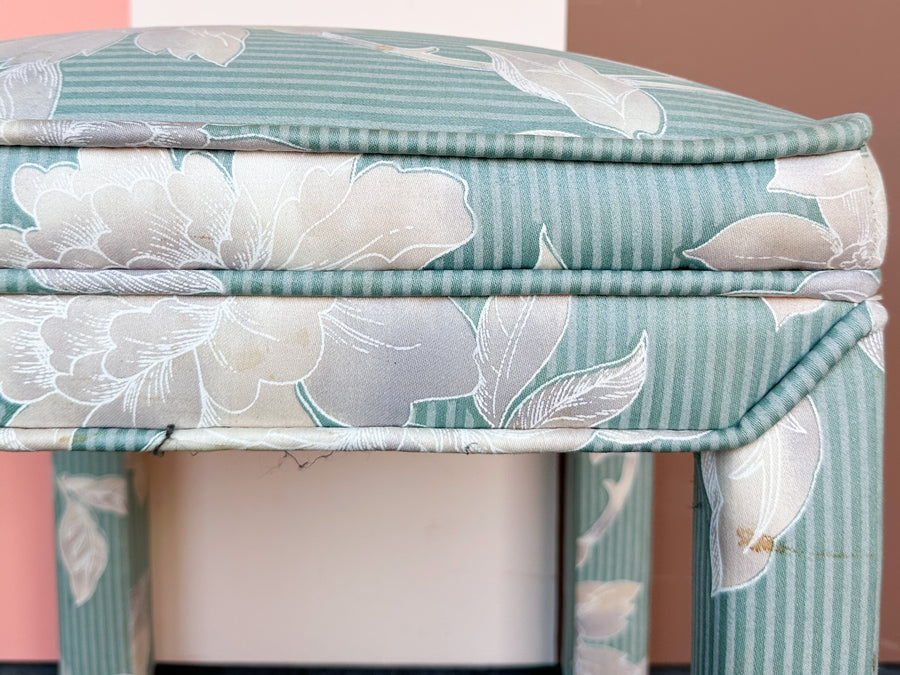 Pair of Floral Chic Parsons Style Stools