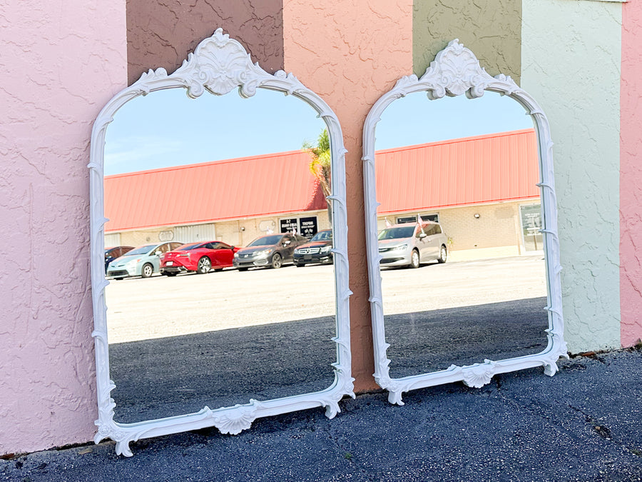 Pair of Shell Motif Mirrors