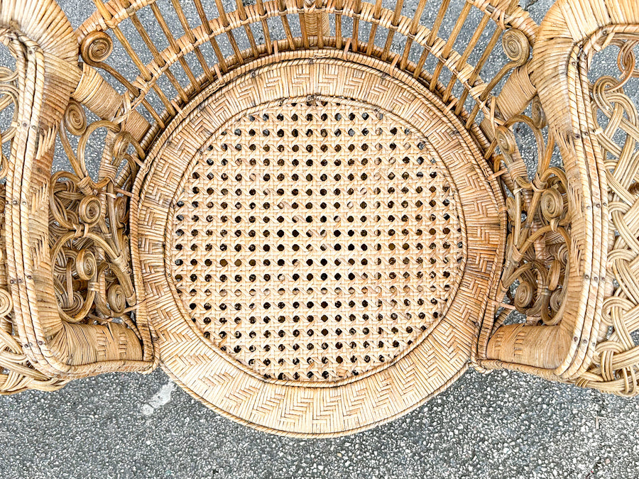 Natural Rattan Fiddlehead Peacock Chair