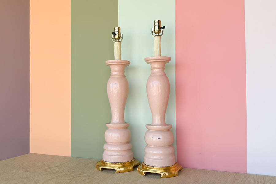 Pair of Pretty Pink Lamps