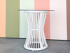 White Rattan Side Table