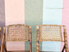 Set of Four Bamboo and Cane Folding Chairs