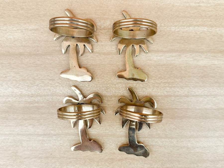 Set of Four Palm Tree Napkin Rings