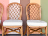 Set of Four Rattan Lattice Dining Chairs