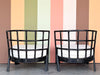 Pair of Curved Rattan Lounge Chairs