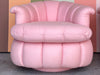Pair of Pink Chic Upholstered Swivel Chairs
