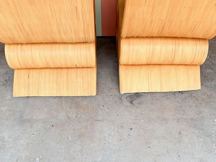 Pair of Coral Rattan Snake Chairs
