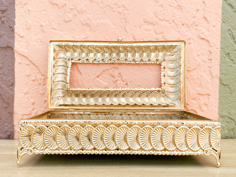 Brass Shellegance Tissue Box