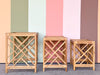 Set of Three Chippendale Rattan Nesting Tables