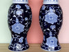 Pair of Blue and White Floral Lamps