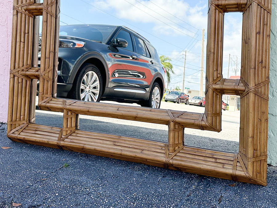 Large Kreiss Rattan Mirror
