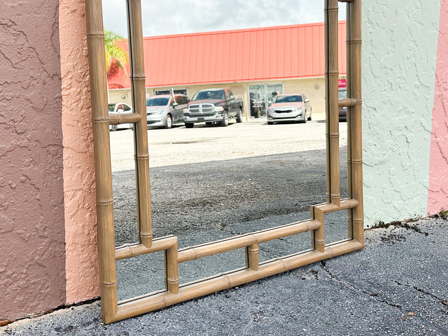 Greek Key Faux Bamboo Mirror