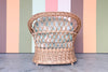 Braided Rattan Chair and Ottoman