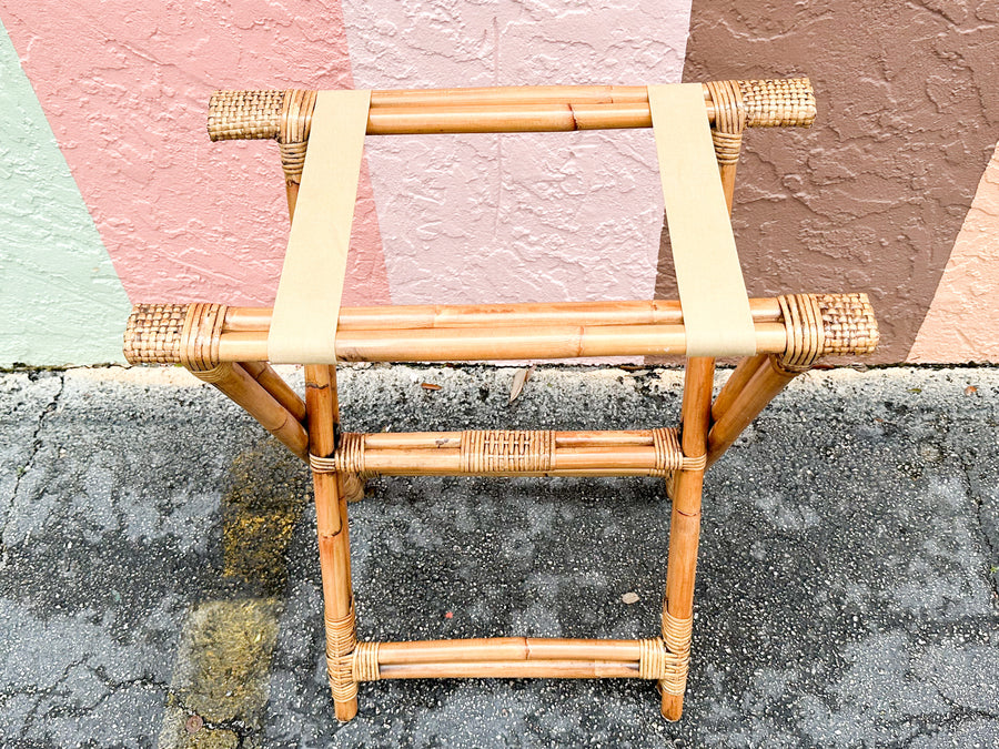 Tall Rattan Luggage Rack