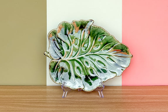 Monstera Leaf Ceramic Plate