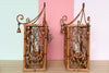 Pair of Faux Bamboo Pagoda Wall Sconces