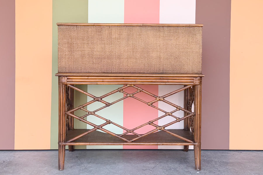 Chippendale Rattan Secretary