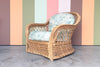 Braided Rattan Chair and Ottoman