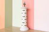Green and White Faux Bamboo Lamp