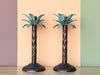 Pair of Palm Tree Candle Holders