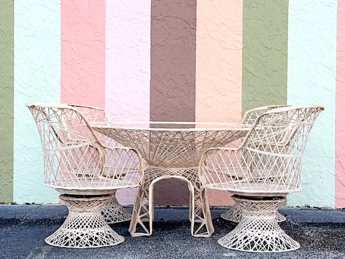 Marbled Pink Webspun Outdoor Dining Table