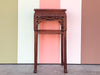 Chinoiserie Carved Rosewood and Marble Side Table