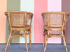 Pair of Rattan and Cane Barrel Chairs
