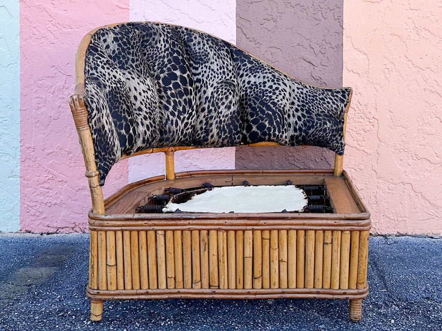 Pair of Rattan Corner Lounge Chairs