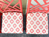 Set of Four Coral Chippendale Bar Stools