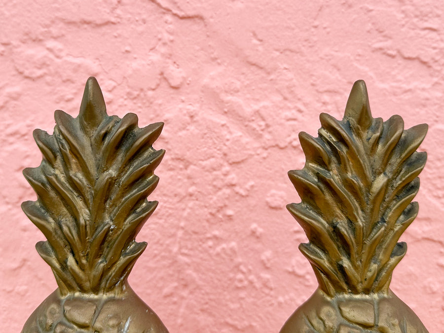 Brass Pineapple Bookends