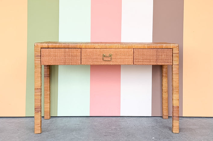 Coastal Chic Woven Rattan Desk