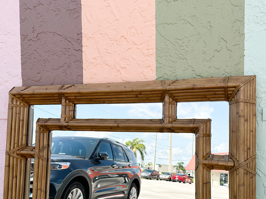 Large Kreiss Rattan Mirror