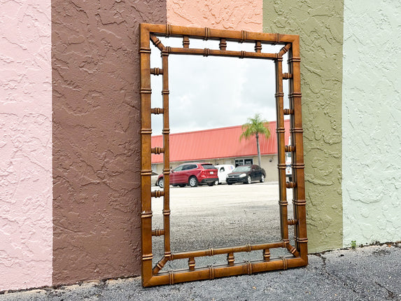 Rectangle Faux Bamboo Mirror