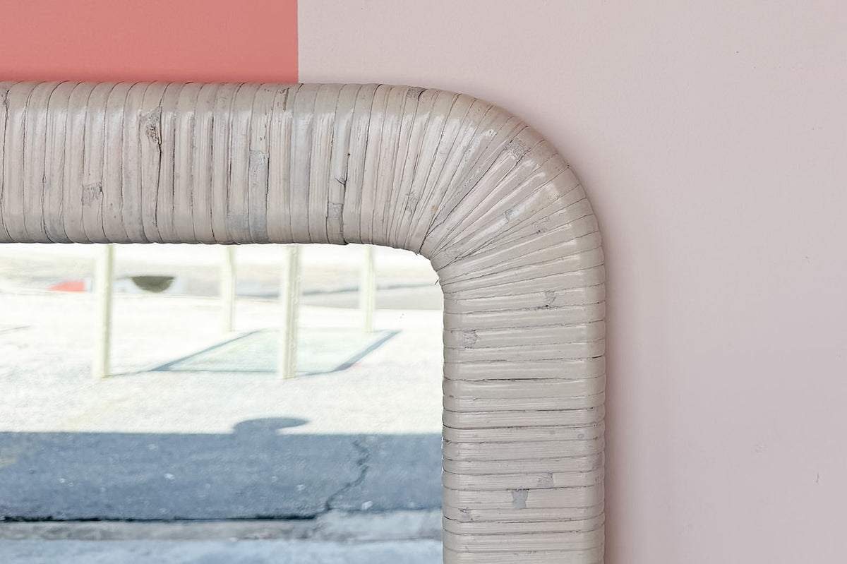 Coastal Rattan Wrapped Mirror