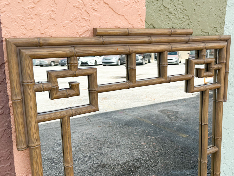 Greek Key Faux Bamboo Mirror