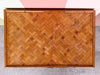 Parquet Rattan Nightstand on Casters