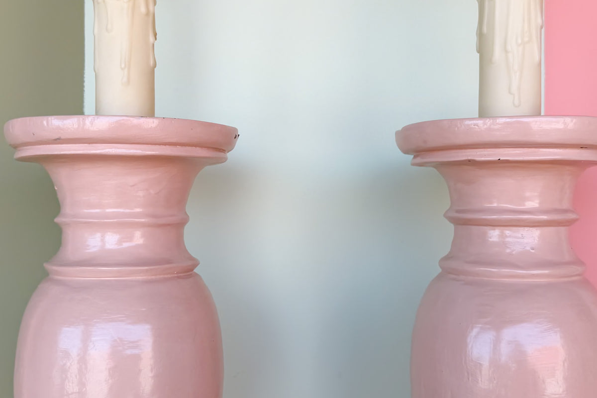 Pair of Pretty Pink Lamps