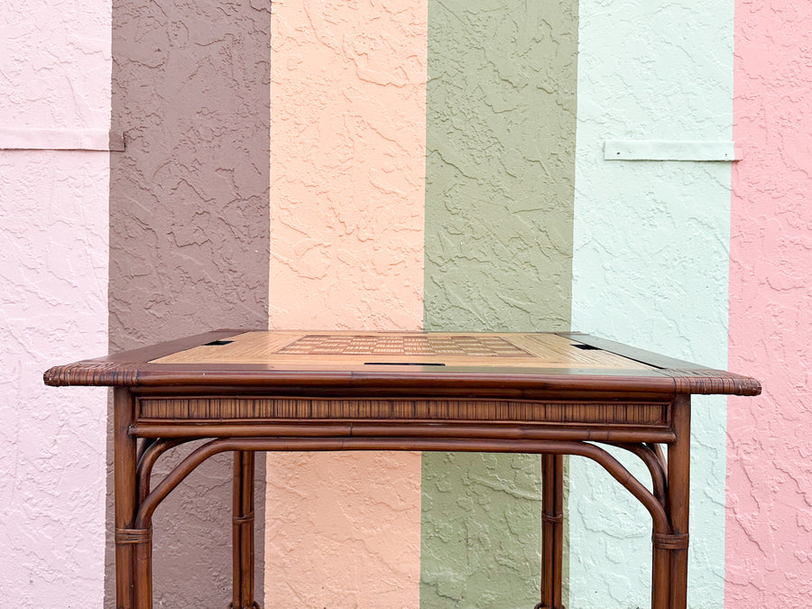West Indies Style Rattan Backgammon Table