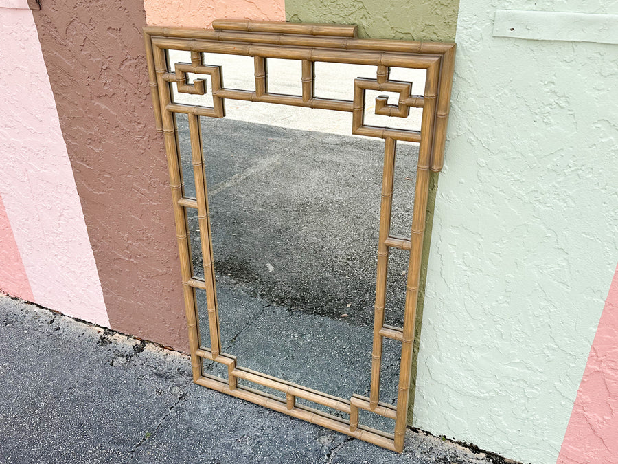 Greek Key Faux Bamboo Mirror
